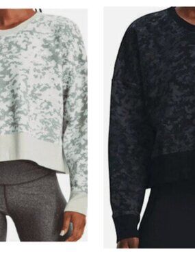 (2) Under Armour Camo Rival Fleece Crew Pullover Sweatshirt Loose Womens - Size